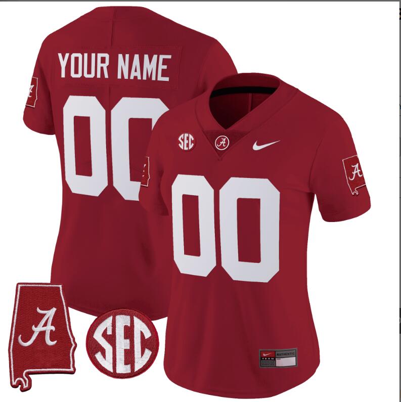 Men Alabama Crimson Tide Vapor Limited red Custom 2024 Nike NCAA Jersey 4